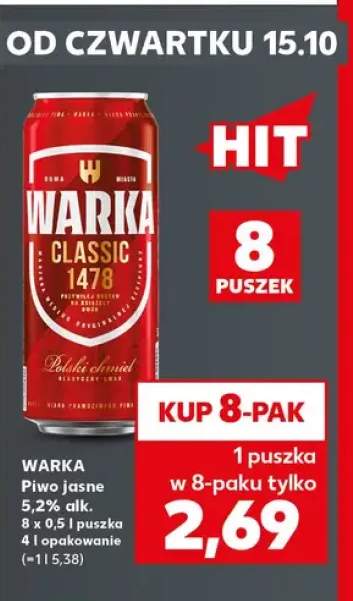 Piwo Warka Classic 8-pak