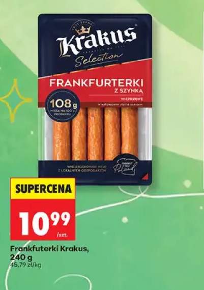 Frankfurterki Krakus Selection z szynką wieprzowe