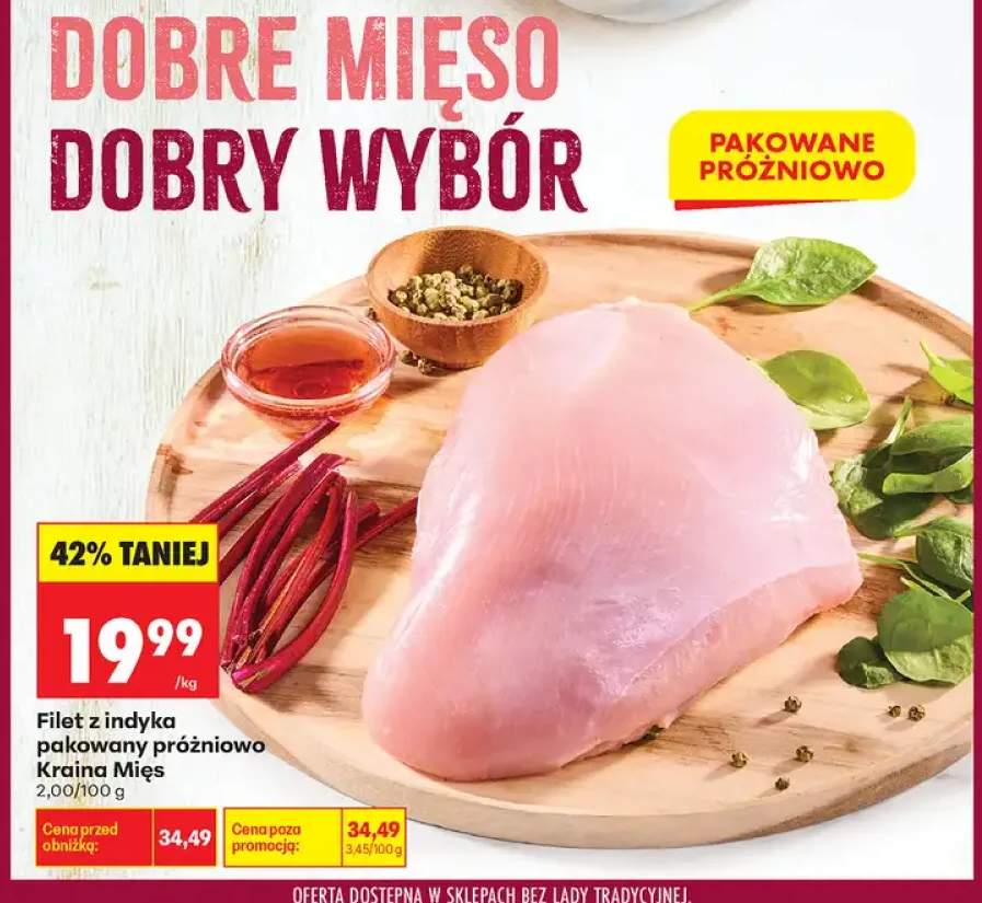 Filet z indyka pakowany próżniowo Kraina Mięs