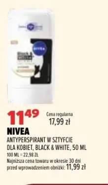 Antyperspirant w sztyfcie dla kobiet Black & White Nivea