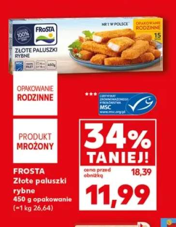 Złote paluszki rybne Frosta