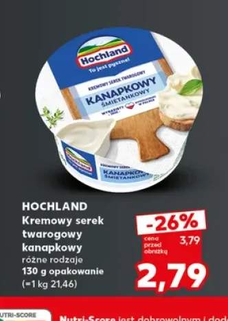 Kremowy serek twarogowy kanapkowy Hochland