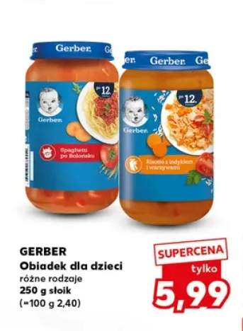 Obiadek dla dzieci Spaghetti po bolońsku Gerber +1 wariant