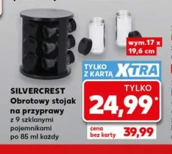 Obrotowy stojak na przyprawy z 9 szklanymi pojemnikami Silvercrest