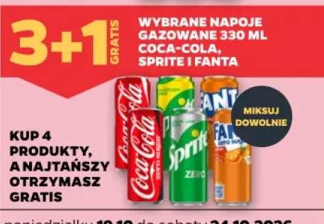 Napoje gazowane 330 ml Coca-Cola, Sprite i Fanta +4 warianty