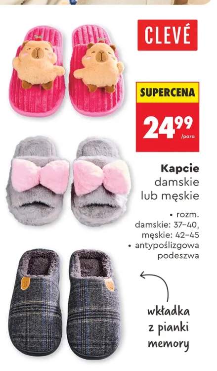 Kapcie damskie Clevé +1 wariant