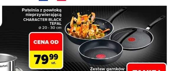 Patelnia z powłoką nieprzywierającą Character Black Tefal