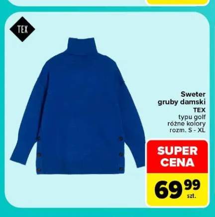 Sweter gruby damski typu golf TEX