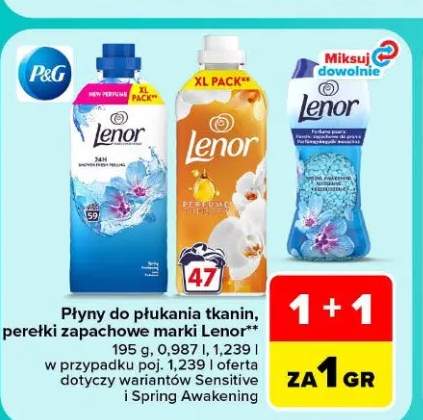 Płyny do płukania tkanin, perełki zapachowe Lenor