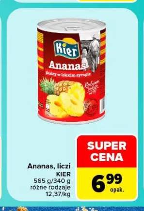 Ananas w puszce plastry w lekkim syropie Kier +1 wariant