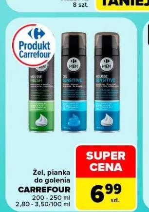 Żel do golenia sensitive Carrefour +2 warianty