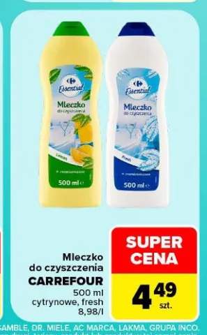 Mleczko do czyszczenia Carrefour cytrynowe +1 wariant