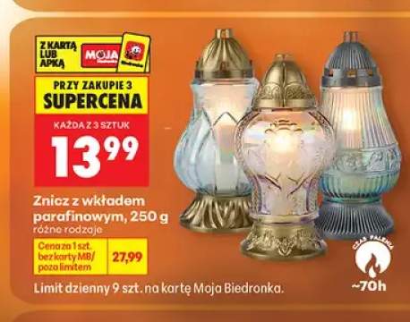 Znicz z wkładem parafinowym