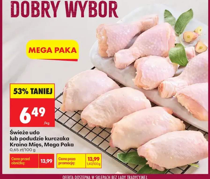 Świeże udo kurczaka Kraina Mięs Mega Paka +1 wariant