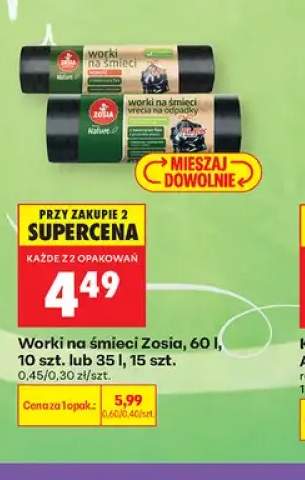 Worki na śmieci Zosia 60 l +1 wariant
