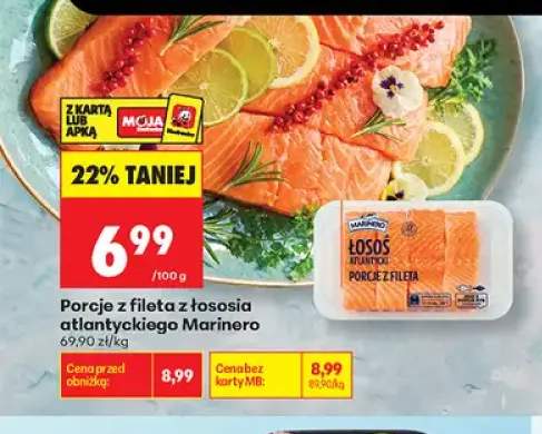 Porcje z fileta z łososia atlantyckiego Marinero