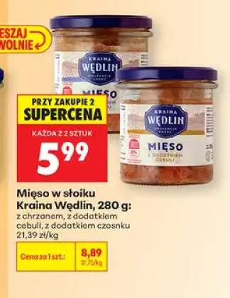 Mięso w słoiku z dodatkiem cebuli Kraina Wędlin +2 warianty