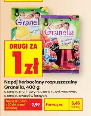Napój herbaciany rozpuszczalny Granella o smaku malinowym +2 warianty