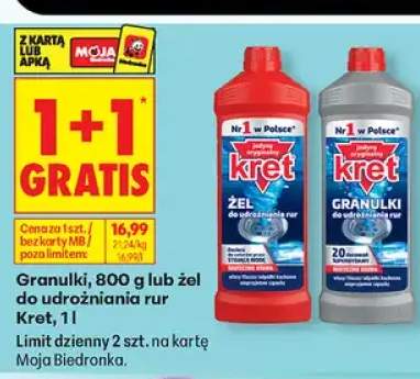 Żel do udrożniania rur Kret +1 wariant