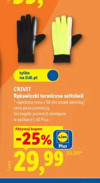 Rękawiczki termiczne softshell Crivit