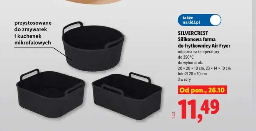 Silikonowa forma do frytkownicy 20x20x10 cm Silvercrest +2 warianty