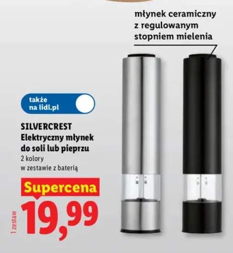 Elektryczny młynek do soli lub pieprzu Silvercrest