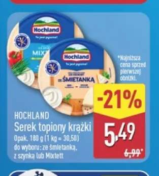 Serek topiony krążki z szynką Hochland +2 warianty