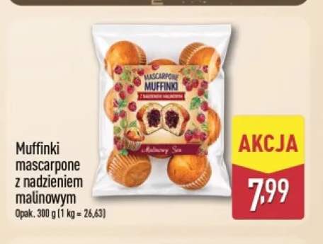 Muffinki mascarpone z nadzieniem malinowym