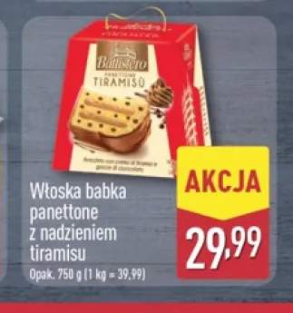 Włoska babka panettone z nadzieniem tiramisu Battistero