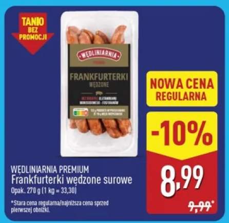 Frankfurterki wędzone surowe Wędliniarnia Premium