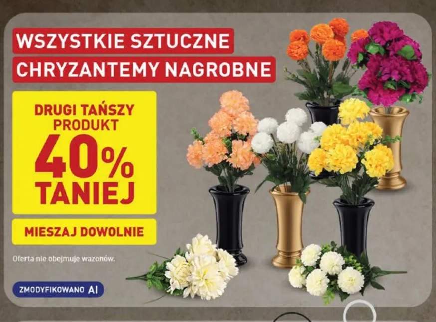 Sztuczne chryzantemy nagrobne