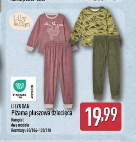 Piżama pluszowa dziecięca Lily & Dan