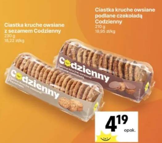 Ciastka kruche owsiane z sezamem Codzienny +1 wariant