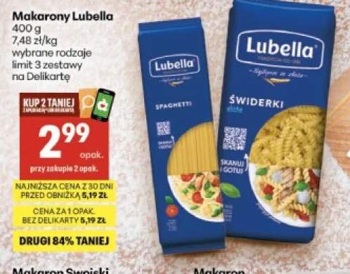 Makaron Lubella spaghetti +1 wariant