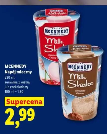Napój mleczny żurawina z wiśnią McEnnedy +1 wariant