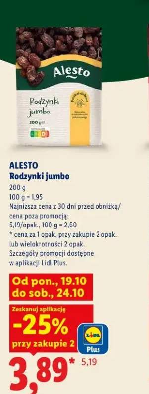 Rodzynki jumbo Alesto