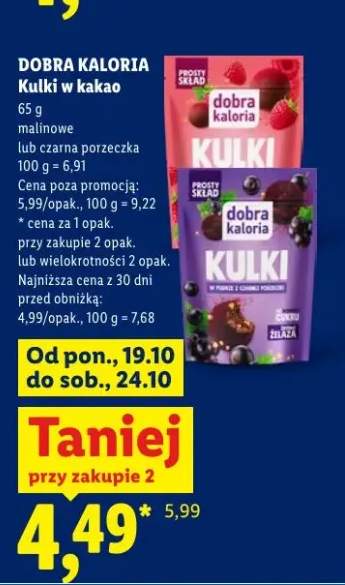 Kulki w kakao malinowe Dobra Kaloria +1 wariant