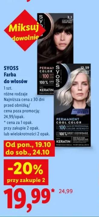 Farba do włosów Syoss Permanent Color 3-1 Ciemny brąz