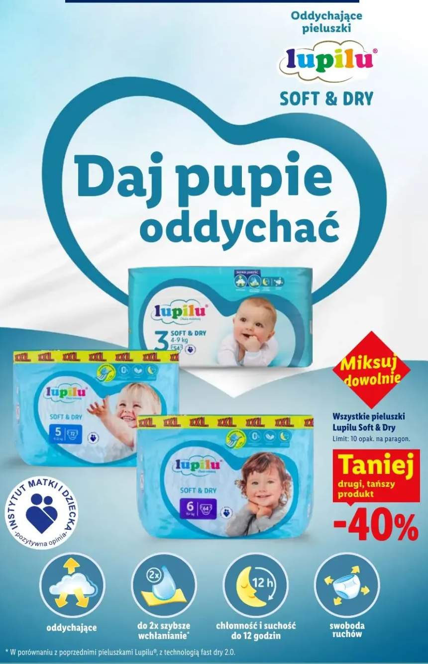 Pieluszki Lupilu Soft & Dry