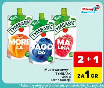 Mus owocowy jabłko banan jagoda Tymbark +2 warianty