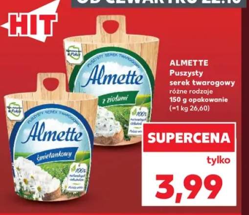 Puszysty serek twarogowy z ziołami Almette +1 wariant