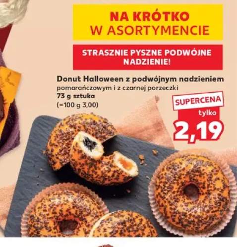 Donut Halloween z podwójnym nadzieniem pomarańczowym i z czarnej porzeczki