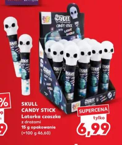 Latarka czaszka z drażami Skull Candy Stick