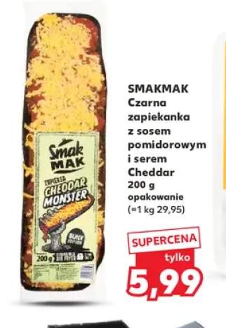 Czarna zapiekanka z sosem pomidorowym i serem Cheddar Smakmak
