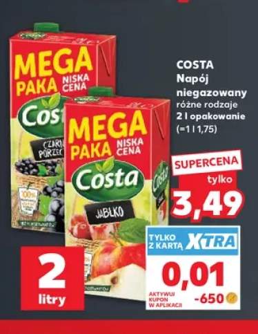 Napój niegazowany czarna porzeczka Costa +1 wariant