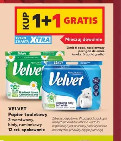 Papier toaletowy 3-warstwowy biały Velvet 12-pak +1 wariant