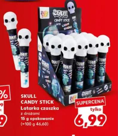 Latarka czaszka z drażami Skull Candy Stick