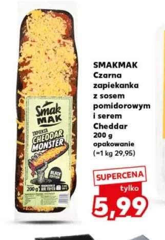 Czarna zapiekanka z sosem pomidorowym i serem Cheddar Smakmak