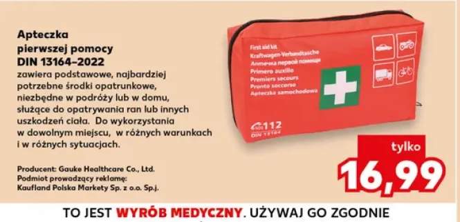 Apteczka pierwszej pomocy DIN 13164-2022