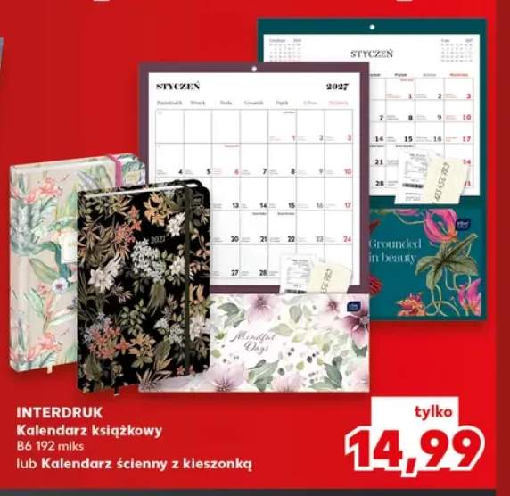 Kalendarz książkowy B6 Interdruk +1 wariant